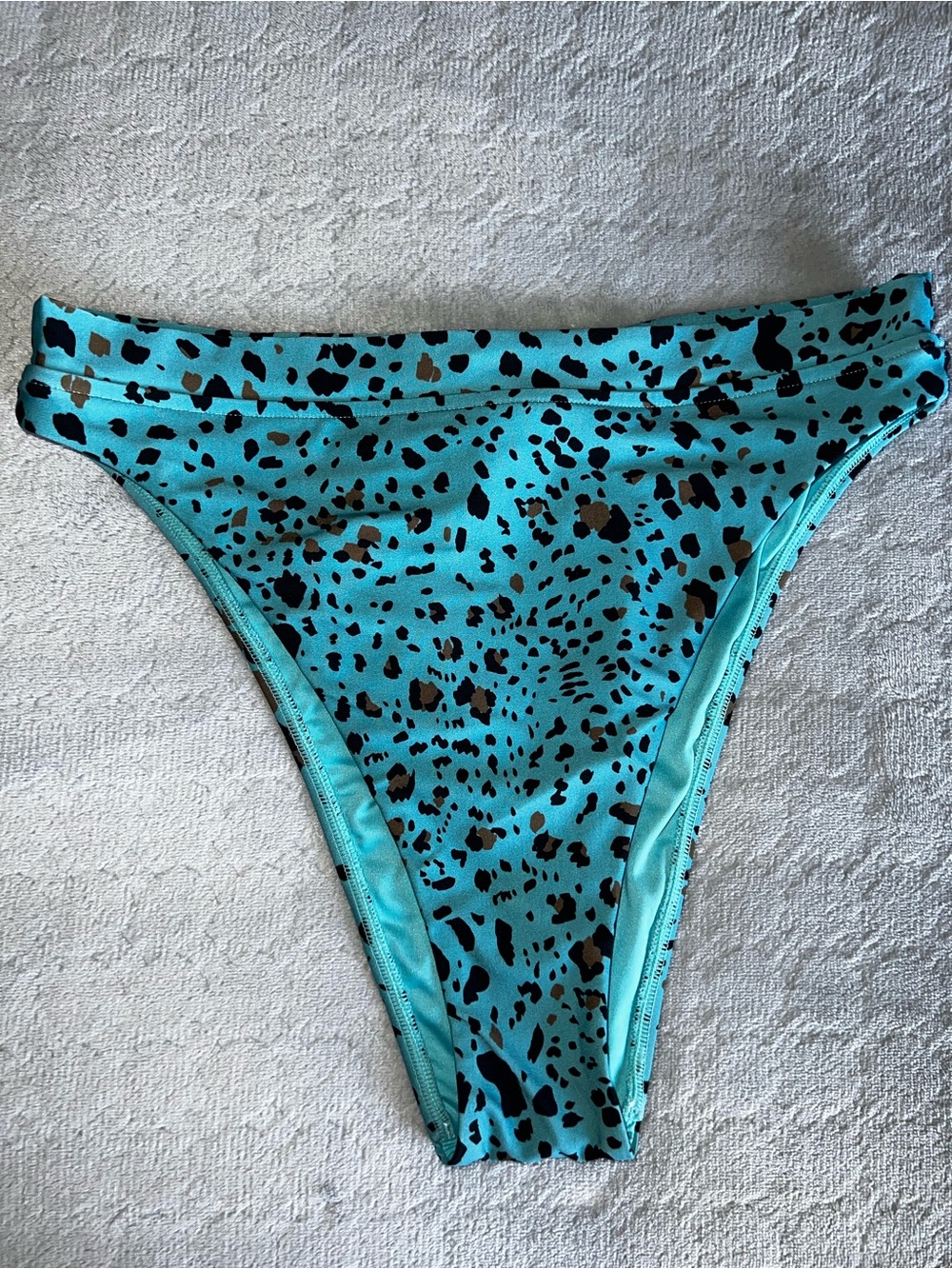 Victoria's Secret Turquoise Leopard Swim Bottoms Size Large